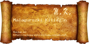Malagurszki Kilián névjegykártya